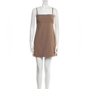 Reformation Tan Linen Mini Dress